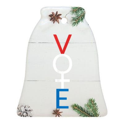 Feminist Vote Shirt Red White Blue Voting Election Ceramic Bell Ornament