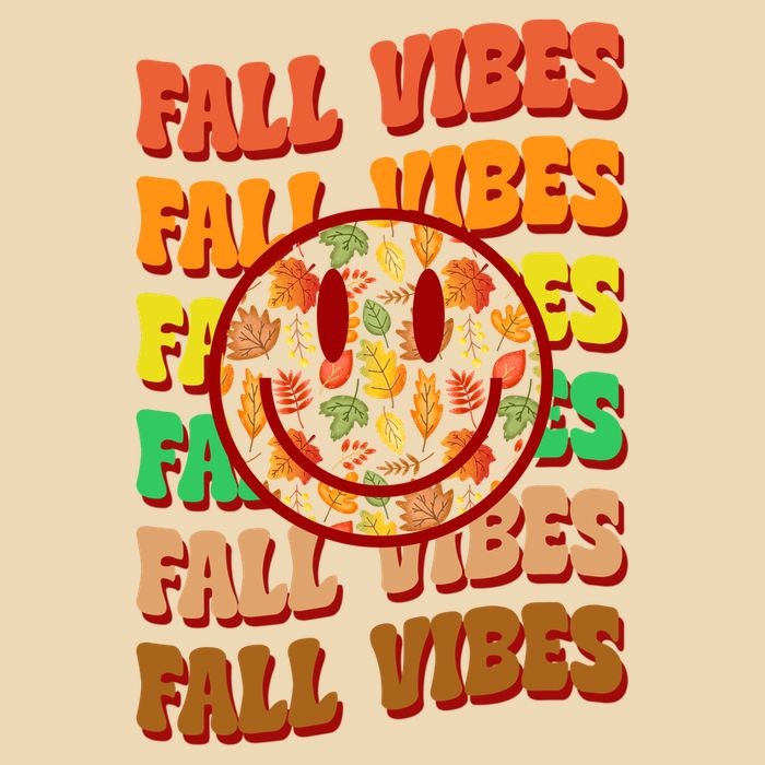 Falls Vibes Smile Face Retro Colorful Bag