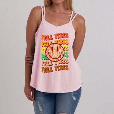 Falls Vibes Smile Face Retro Colorful Women's Strappy Tank