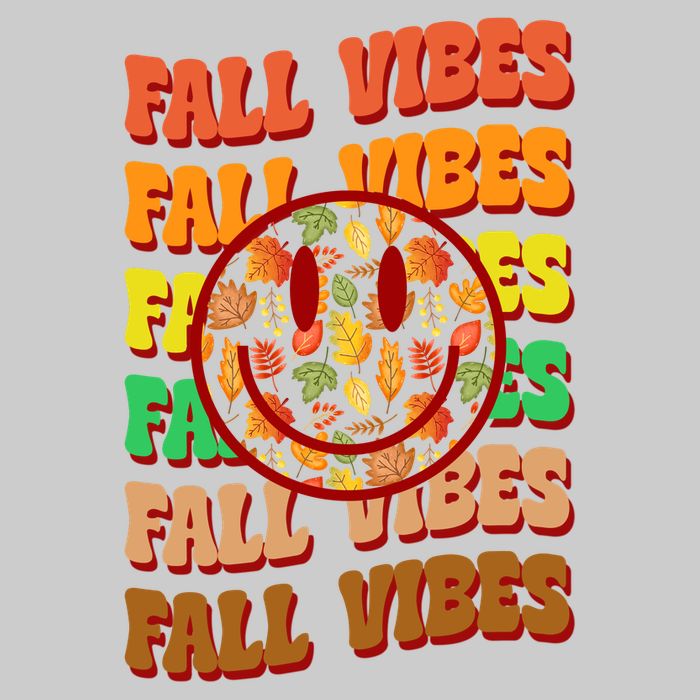 Falls Vibes Smile Face Retro Colorful Tie-Dye T-Shirt