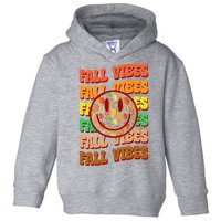 Falls Vibes Smile Face Retro Colorful Toddler Hoodie