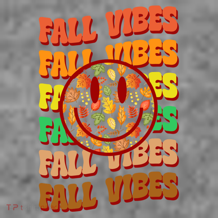Falls Vibes Smile Face Retro Colorful Toddler Hoodie