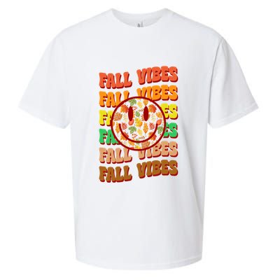 Falls Vibes Smile Face Retro Colorful Sueded Cloud Jersey T-Shirt