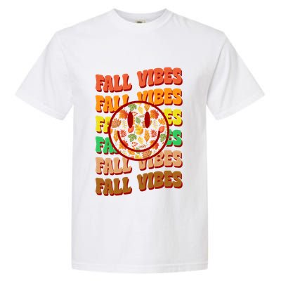 Falls Vibes Smile Face Retro Colorful Garment-Dyed Heavyweight T-Shirt