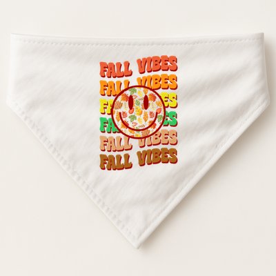 Falls Vibes Smile Face Retro Colorful USA-Made Doggie Bandana