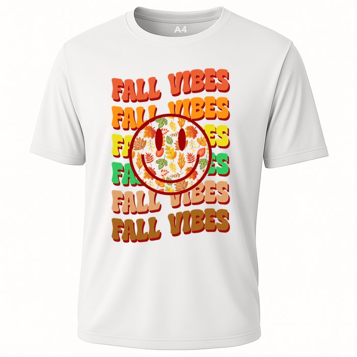 Falls Vibes Smile Face Retro Colorful Cooling Performance Crew T-Shirt