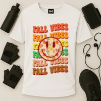 Falls Vibes Smile Face Retro Colorful Cooling Performance Crew T-Shirt