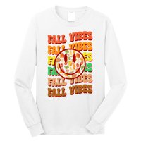 Falls Vibes Smile Face Retro Colorful Long Sleeve Shirt