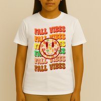 Falls Vibes Smile Face Retro Colorful T-Shirt