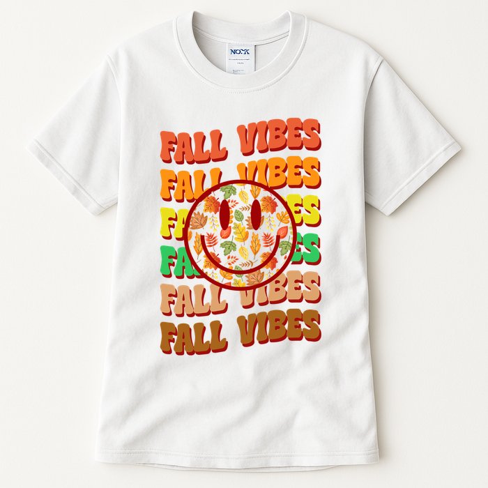 Falls Vibes Smile Face Retro Colorful Tall T-Shirt