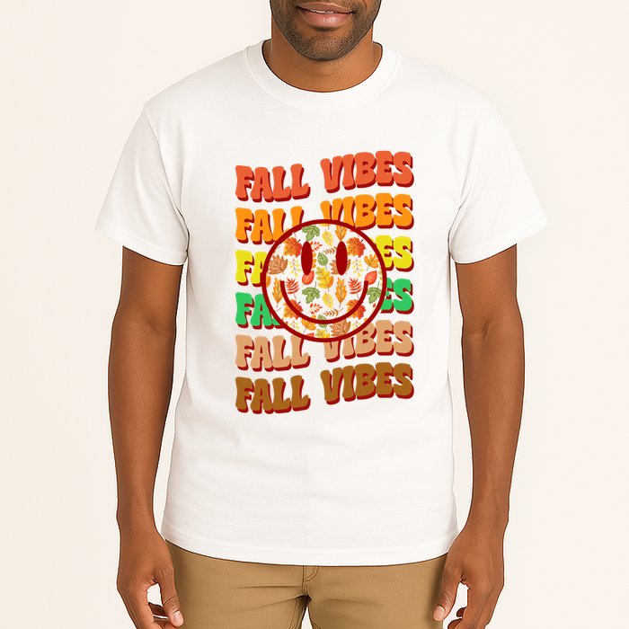 Falls Vibes Smile Face Retro Colorful Tall T-Shirt