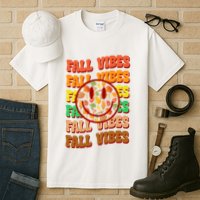 Falls Vibes Smile Face Retro Colorful Tall T-Shirt