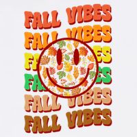 Falls Vibes Smile Face Retro Colorful Button