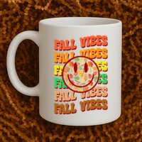 Falls Vibes Smile Face Retro Colorful Mug