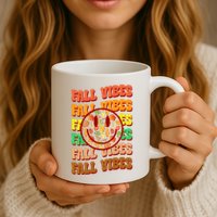 Falls Vibes Smile Face Retro Colorful Mug