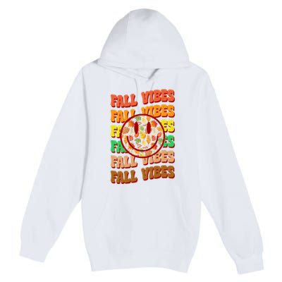 Falls Vibes Smile Face Retro Colorful Premium Pullover Hoodie