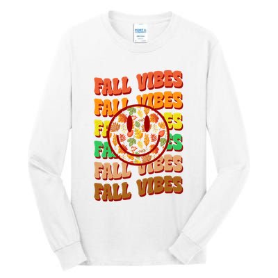 Falls Vibes Smile Face Retro Colorful Tall Long Sleeve T-Shirt