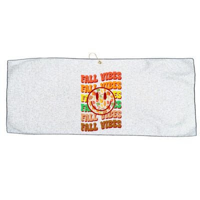 Falls Vibes Smile Face Retro Colorful Large Microfiber Waffle Golf Towel
