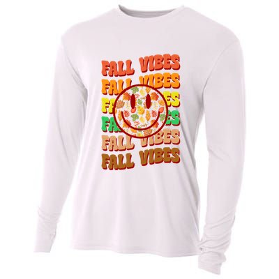 Falls Vibes Smile Face Retro Colorful Cooling Performance Long Sleeve Crew