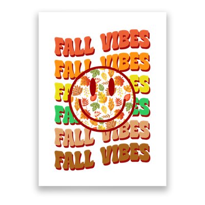 Falls Vibes Smile Face Retro Colorful Poster