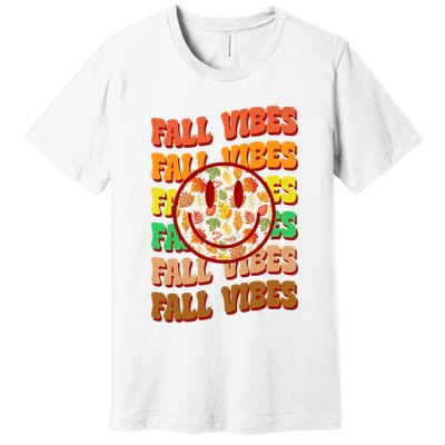 Falls Vibes Smile Face Retro Colorful Premium T-Shirt