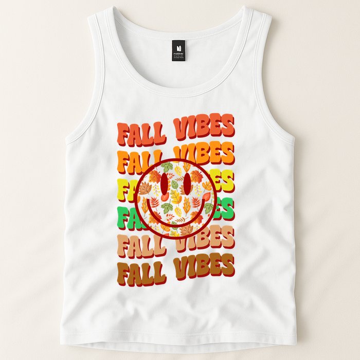 Falls Vibes Smile Face Retro Colorful Tank Top