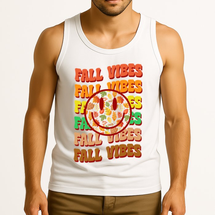 Falls Vibes Smile Face Retro Colorful Tank Top