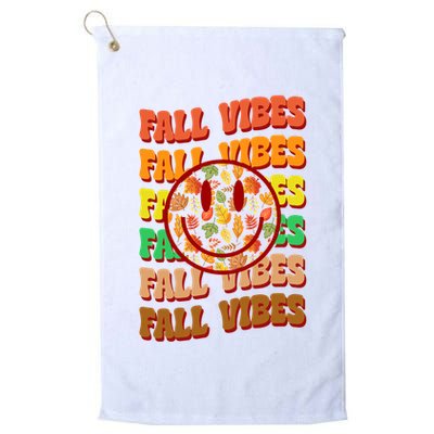 Falls Vibes Smile Face Retro Colorful Golf Towel