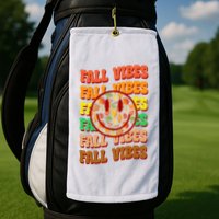 Falls Vibes Smile Face Retro Colorful Golf Towel