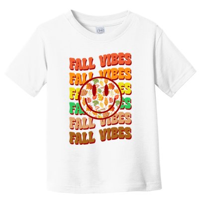 Falls Vibes Smile Face Retro Colorful Toddler T-Shirt