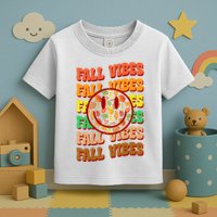 Falls Vibes Smile Face Retro Colorful Toddler T-Shirt