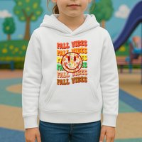 Falls Vibes Smile Face Retro Colorful Kids Hoodie