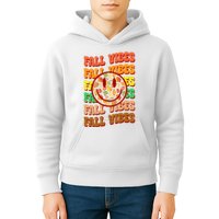 Falls Vibes Smile Face Retro Colorful Kids Hoodie