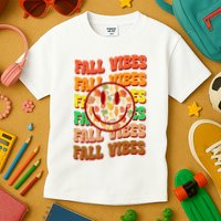 Falls Vibes Smile Face Retro Colorful Kids T-Shirt