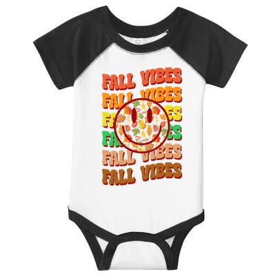Falls Vibes Smile Face Retro Colorful Infant Baby Jersey Bodysuit