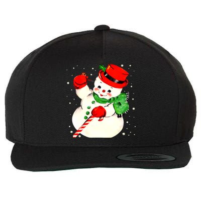 Funny Vintage Snowman Matching Family Christmas Pajamas  Wool Snapback Cap