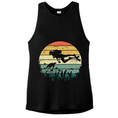 Funny Vintage Scuba Diving Dive Diver Meaningful Gift Ladies PosiCharge Tri-Blend Wicking Tank