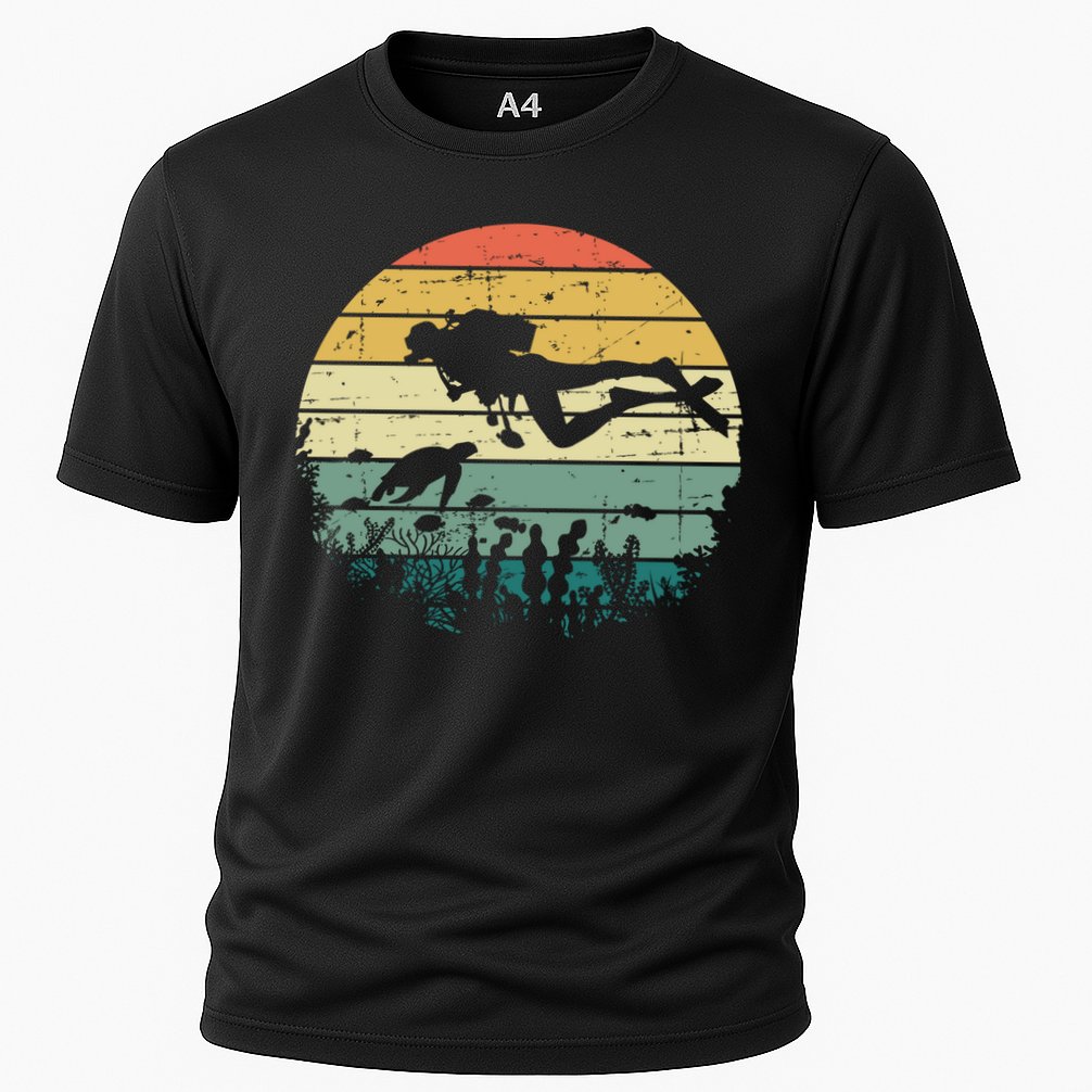 Funny Vintage Scuba Diving Dive Diver Meaningful Gift Cooling Performance Crew T-Shirt