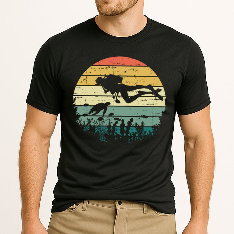 Funny Vintage Scuba Diving Dive Diver Meaningful Gift Cooling Performance Crew T-Shirt