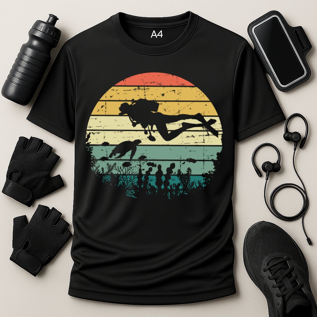 Funny Vintage Scuba Diving Dive Diver Meaningful Gift Cooling Performance Crew T-Shirt