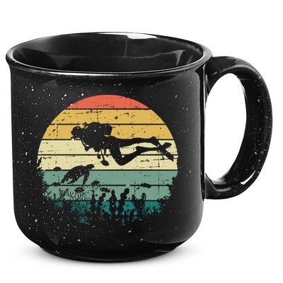 Funny Vintage Scuba Diving Dive Diver Meaningful Gift 15oz Campfire Ceramic Mug