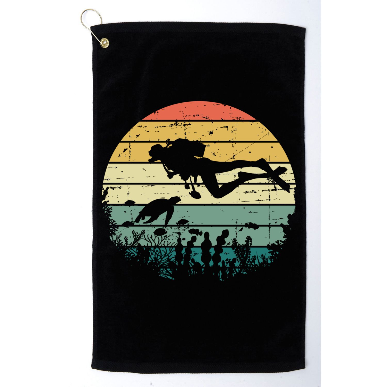 Funny Vintage Scuba Diving Dive Diver Meaningful Gift Golf Towel