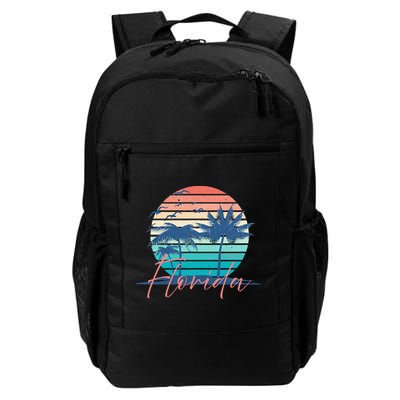 Florida Vintage Summer Vibes Beach Sunset Retro Palm Tree Backpack