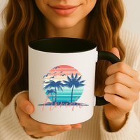Florida Vintage Summer Vibes Beach Sunset Retro Palm Tree Mug