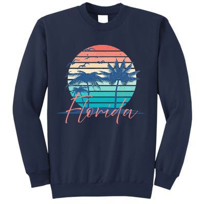 Florida Vintage Summer Vibes Beach Sunset Retro Palm Tree Sweatshirt
