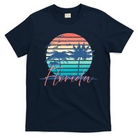 Florida Vintage Summer Vibes Beach Sunset Retro Palm Tree T-Shirt