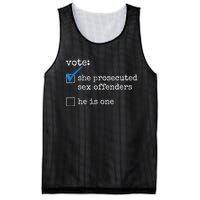 Funny Vote She Prosecuted Sex Offenders He Is One Mesh Reversible Basketball Jersey Tank