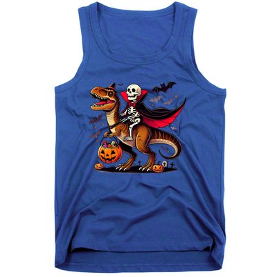 Funny Vampire Skeleton Rider Dinosaur Halloween Costume Funny Gift Tank Top