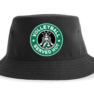 Funny Volleyball Served Hot Perfect Players Sustainable Bucket Hat