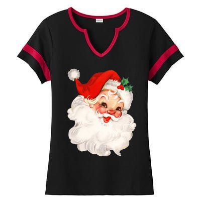 Funny Vintage Santa Claus Matching Family Christmas Pajamas Meaningful Gift Ladies Halftime Notch Neck Tee